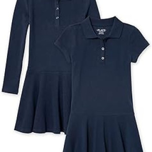 The Children's Place Girls' Short Sleeve Ruffle Polo Dress